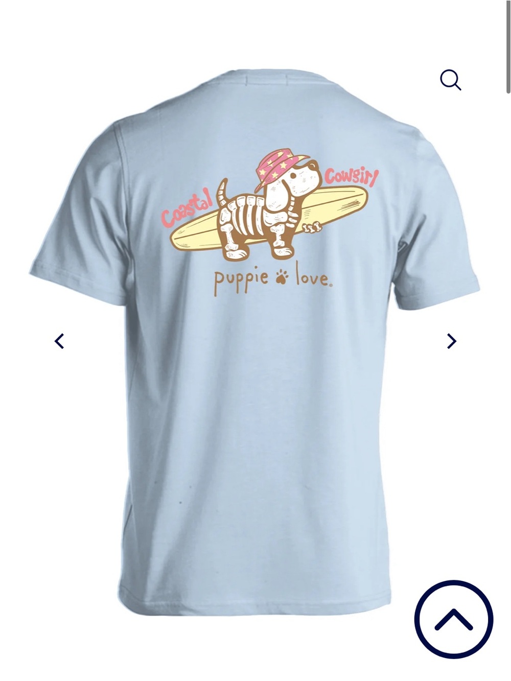 Puppie Love Coastal Cowgirl Surf Dog Tee - Light Blue